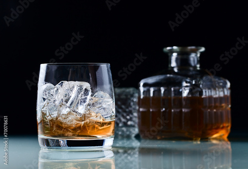 glass with whiskey