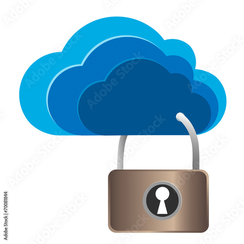 cloud security lock, concep...
