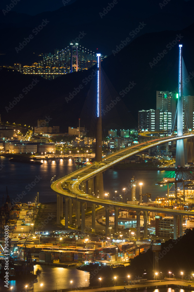 Fototapeta premium night hongkong cityscpae view from SKY100