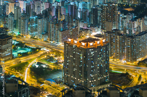 Photography night hongkong cityscpae pattern traffic light streak