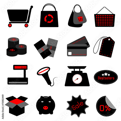 icon set selling shopping a...