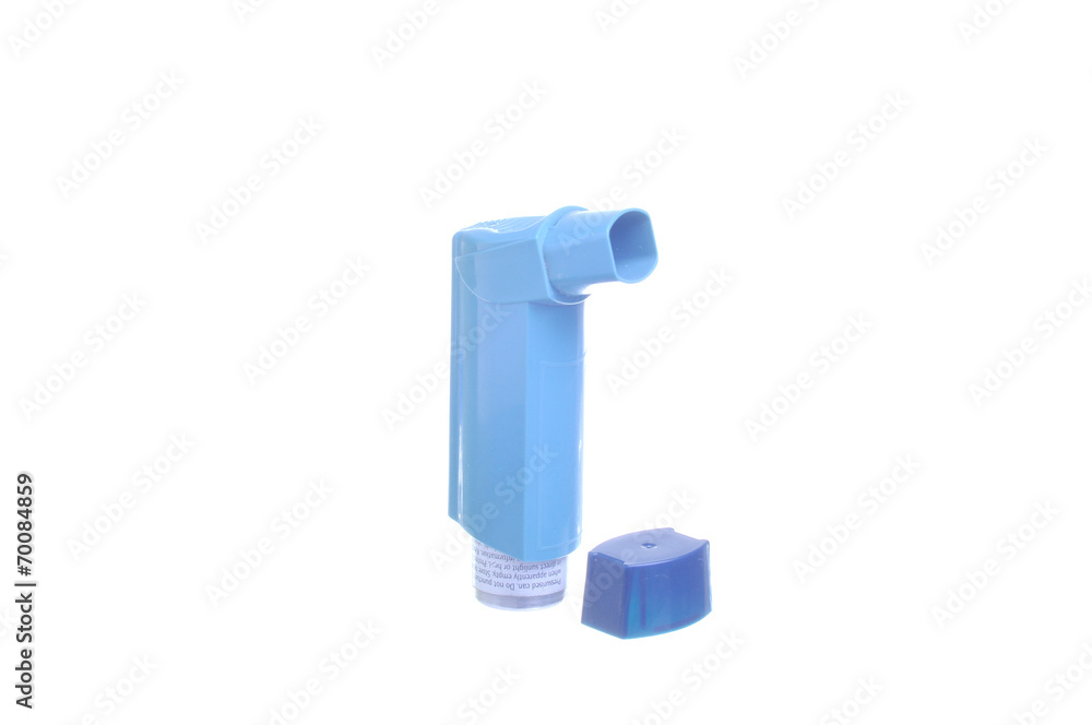 Inhaler Asthma Aerosol Isolated On White Inhaler Asthma Aerosol Isolated On White