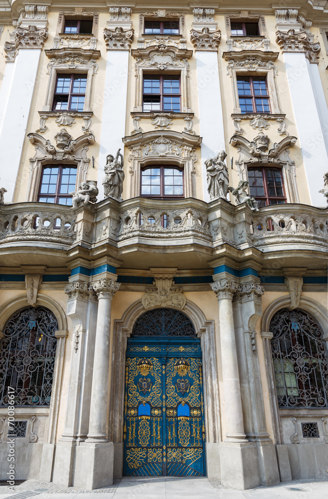 Obraz premium University of Wroclaw, Main Building with Aula Leopoldina
