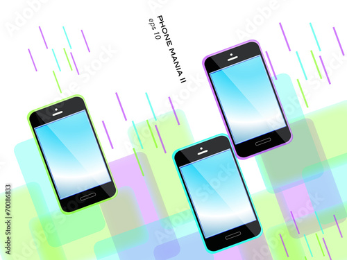 Phone Mania vector illustration, cell phone graphic