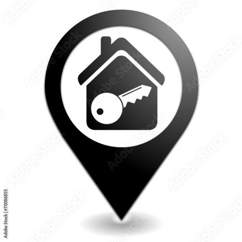 alarme de maison sur symbole localisation noir