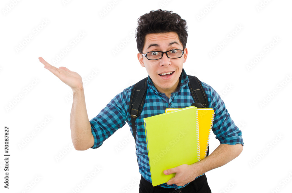 Young student isolated on the white background Young student isolated on the white background