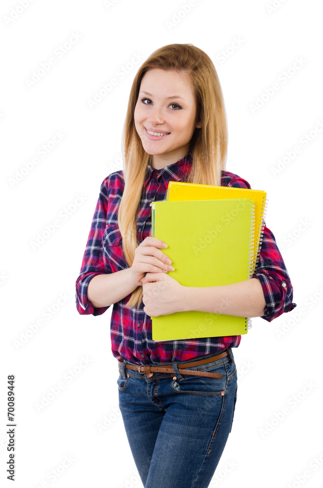 Young student isolated on the white background Young student isolated on the white background