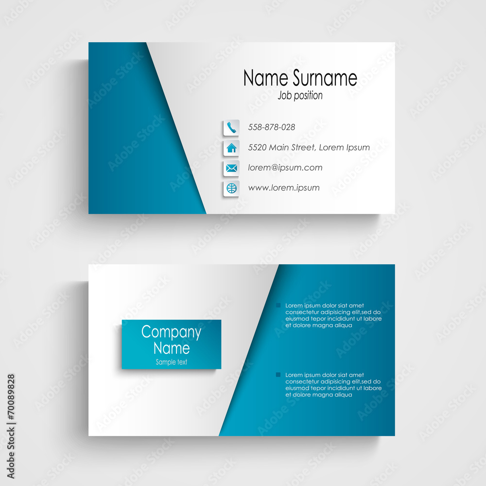 Modern light blue business card template Modern light blue business card template