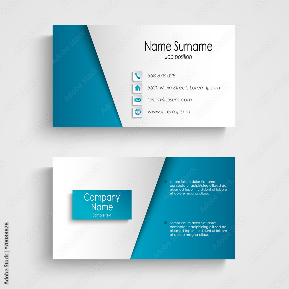 Modern light blue business card template