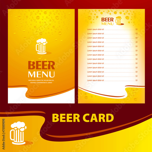 menu beer card / cmyk, no transparent