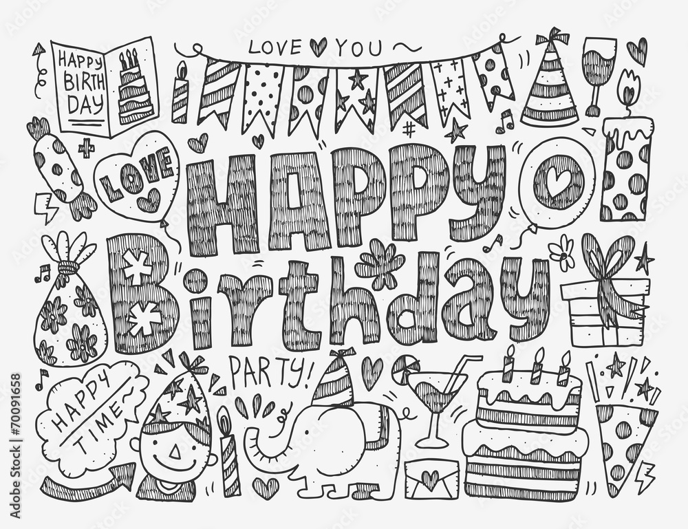 Doodle Birthday party background