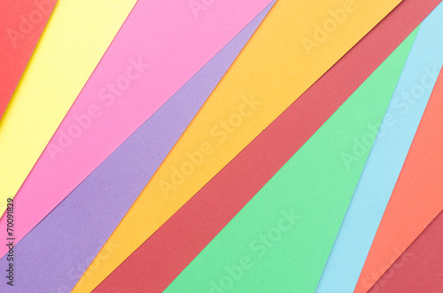 colorful construction paper arranged irregularly 