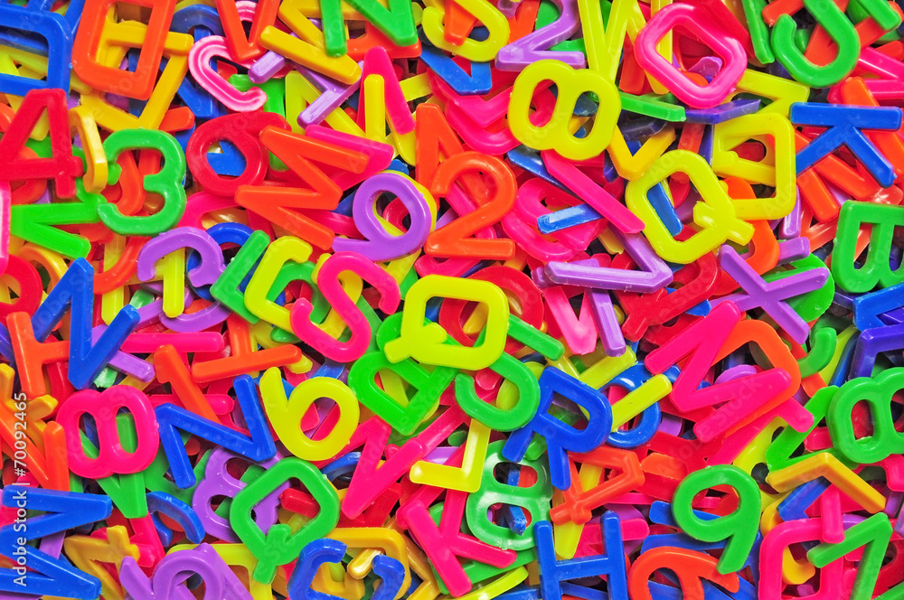 English alphabet and number background
