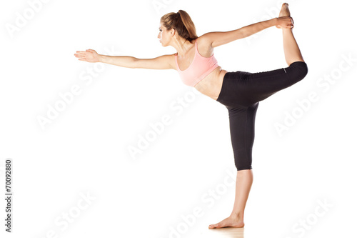 Wallpaper Mural young attractive girl doing yoga exercises Torontodigital.ca