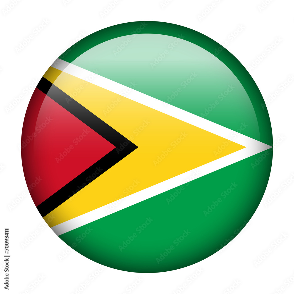 Fototapeta premium Guyana flag button