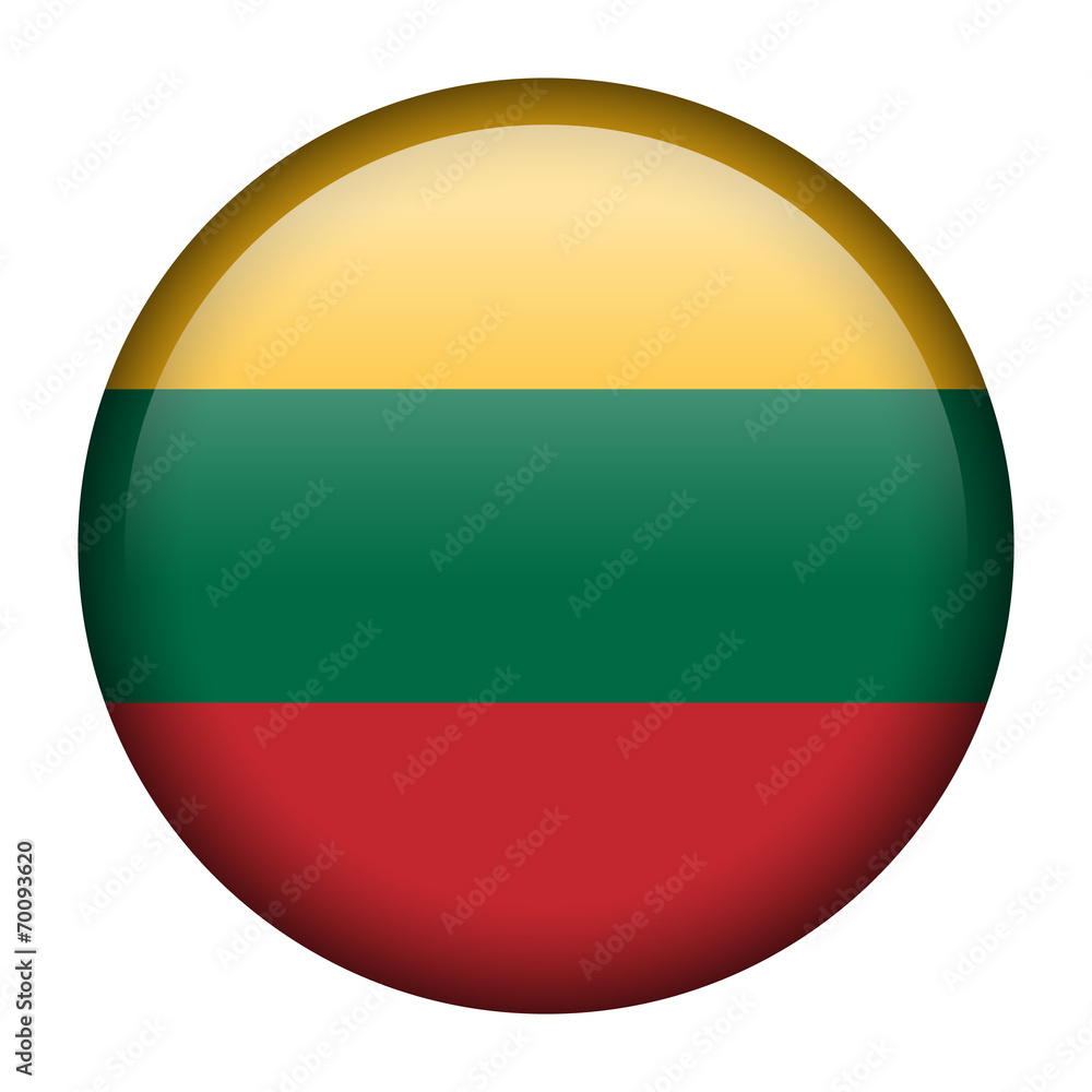 Obraz premium Lithuania flag button