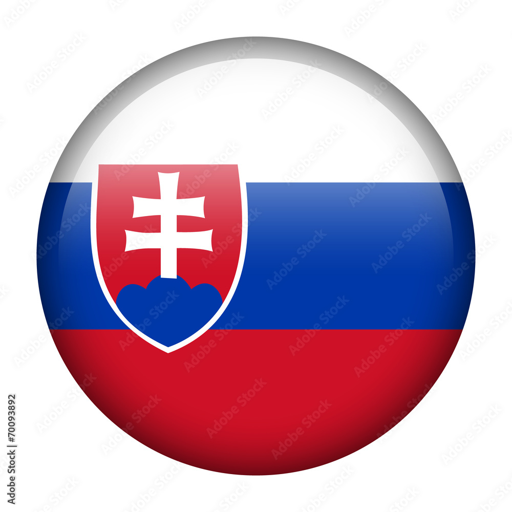 Obraz premium Slovakia flag button