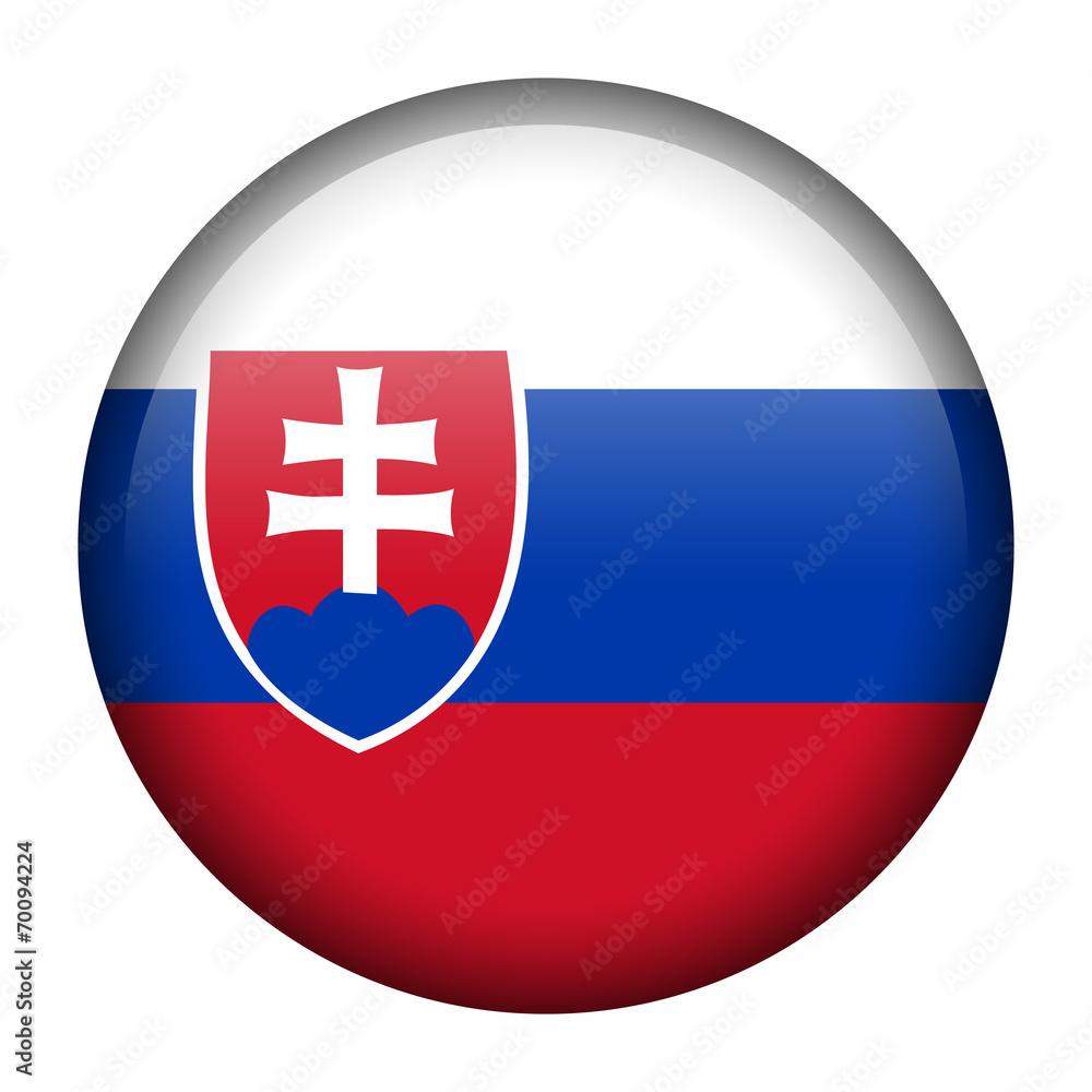 Obraz premium Slovakia flag button