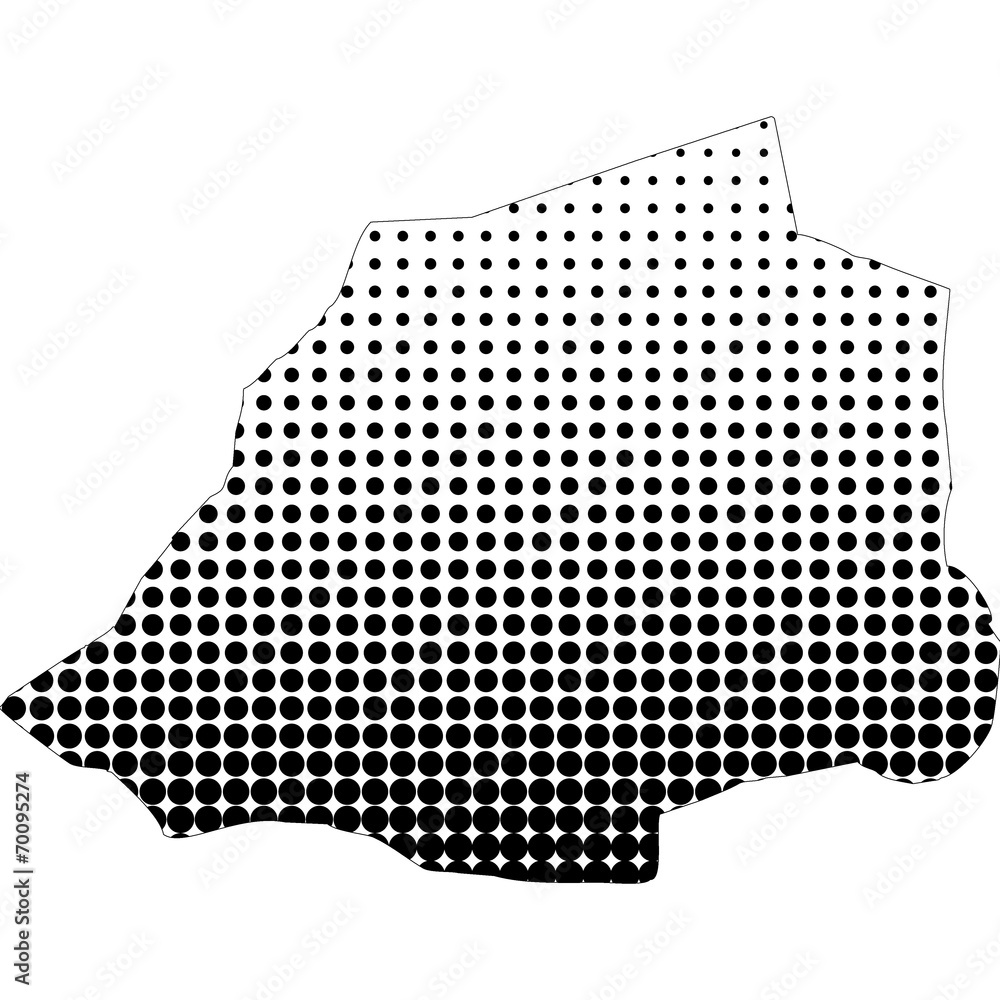 Illustration of map with halftone dots - Vatican City.