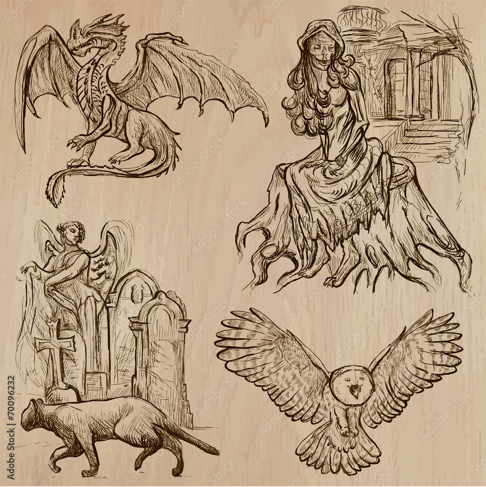 Halloween, Monsters, Magic - Vector collection