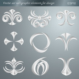 Vector set calligraphic elements for design. vector illustration