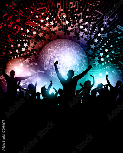 Party background with mirror ball