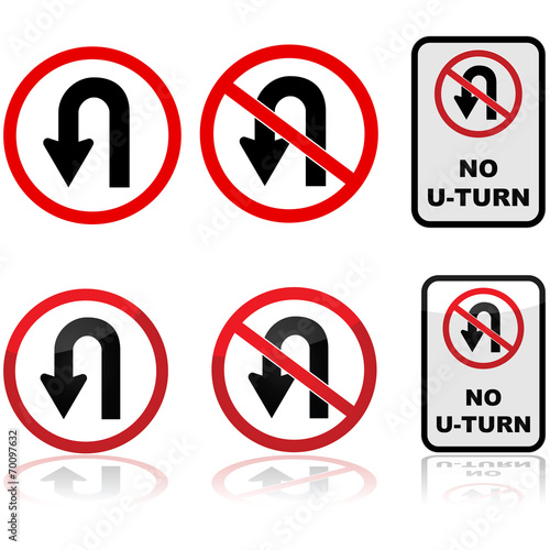 U-turn signs