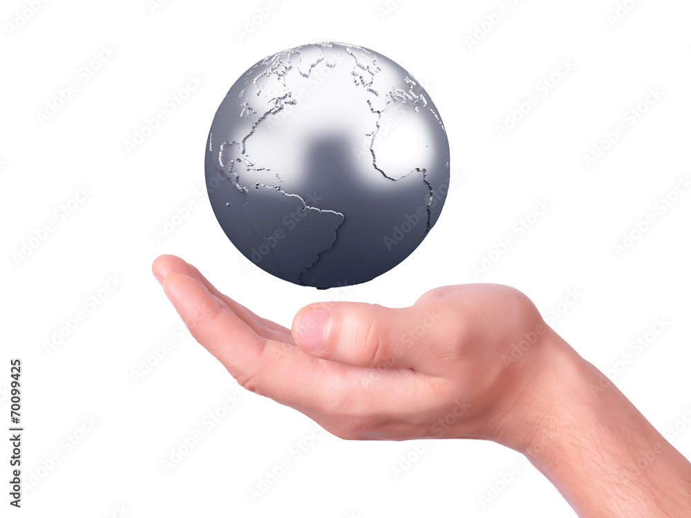 holding a earth globe in his hands holding a earth globe in his hands