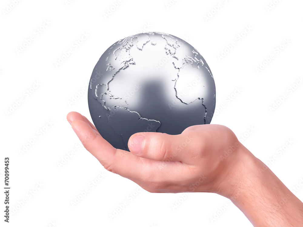 holding a earth globe in his hands holding a earth globe in his hands