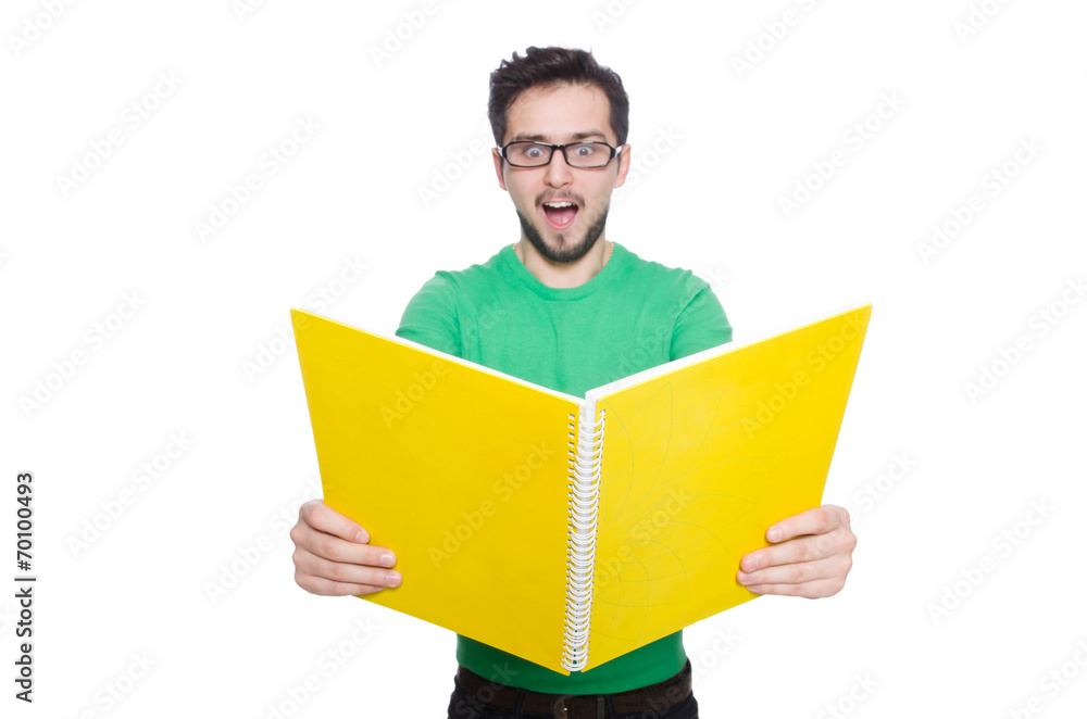 Young student isolated on the white background Young student isolated on the white background