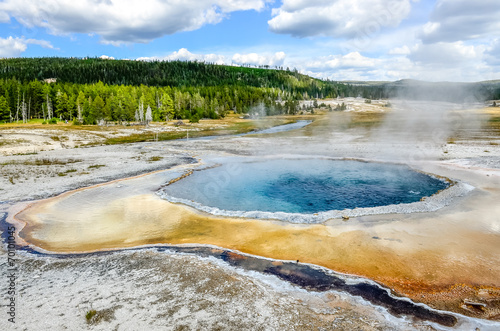 Scenic view of Crested pool in Yellowstone NP