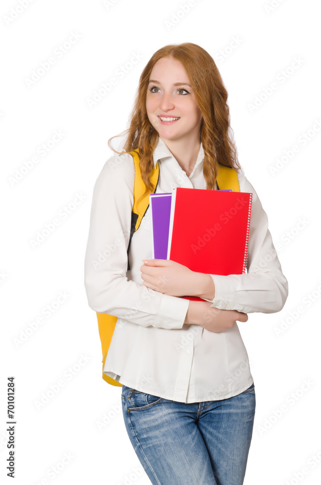 Young student isolated on the white background Young student isolated on the white background