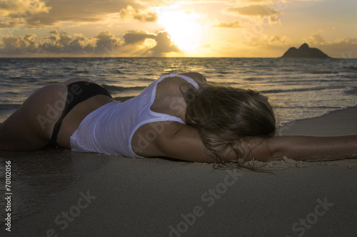 girl in bikini at the beach