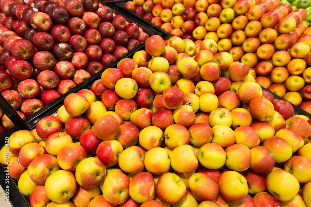 Apple stall in big supermarket