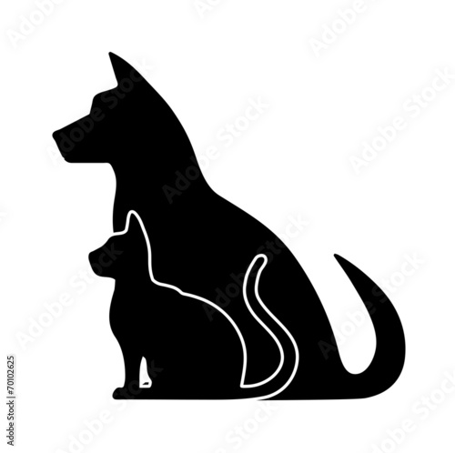 silhouette of pets