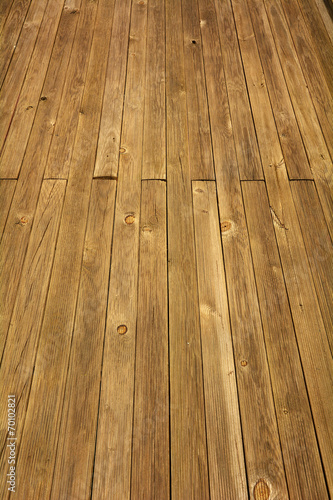 Weathered wooden boardwalk