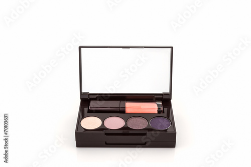 Decorative Cosmetic set with lipstick and eyeshadow.