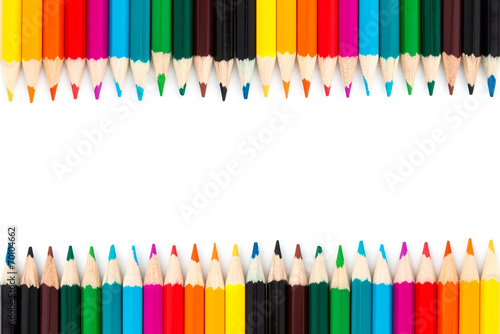 close up Colour pencils isolated on white background