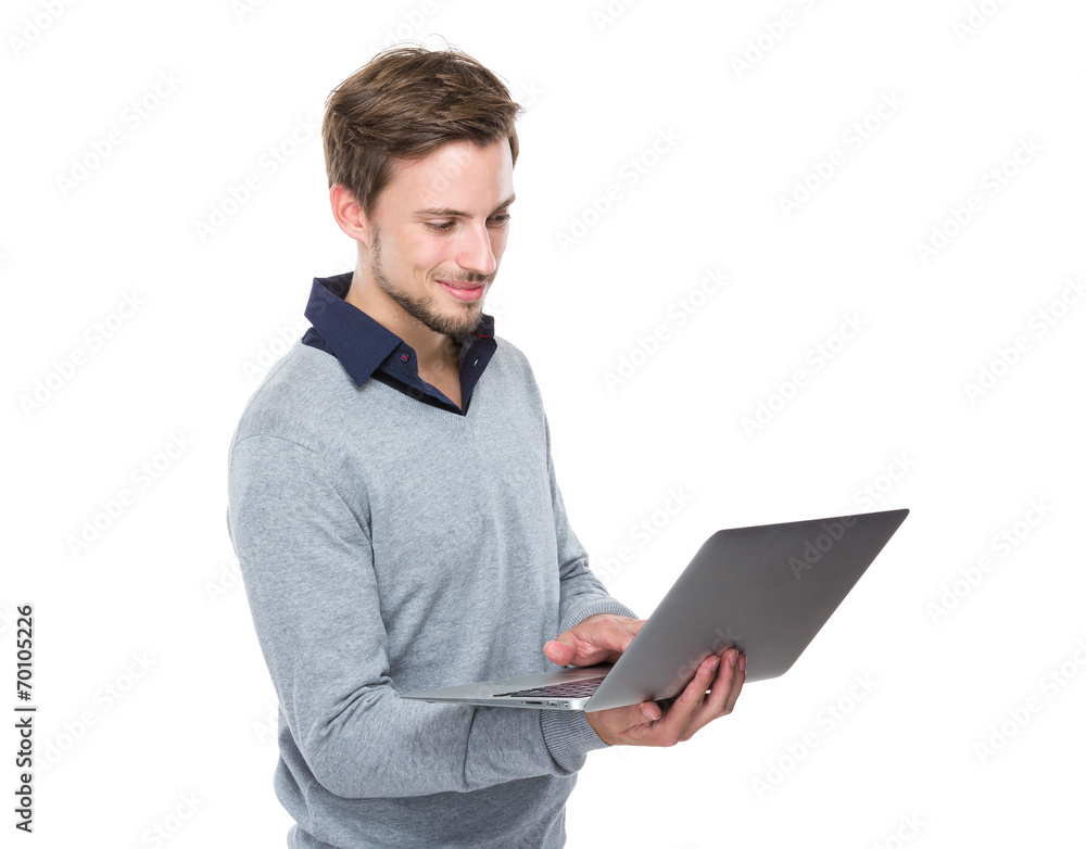 Man use with laptop Man use with laptop