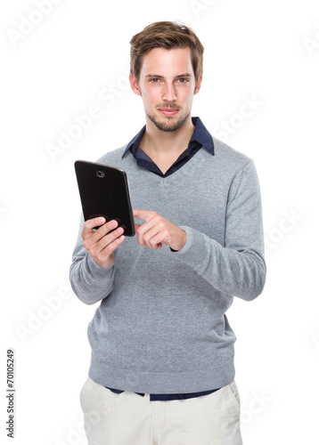 Man use of tablet © leungchopan