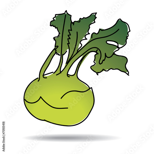 Freehand drawing kohlrabi icon