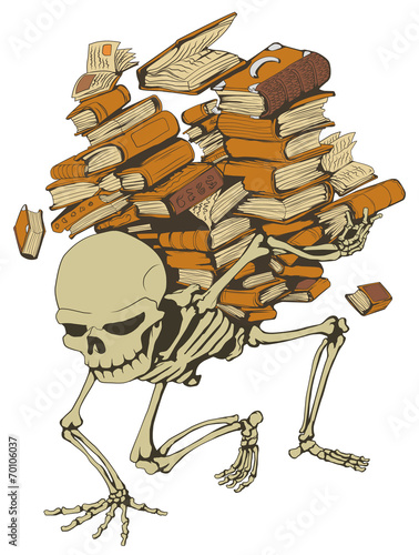 Book Pile Skeleton, Color