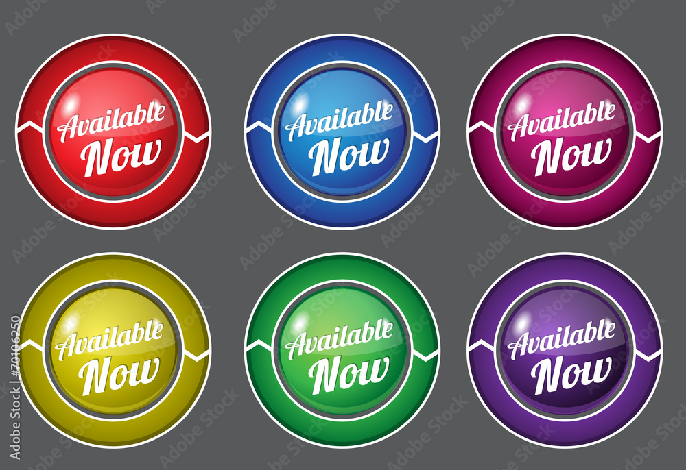 Available Now Glossy Shiny Circular Vector Button Available Now Glossy Shiny Circular Vector Button
