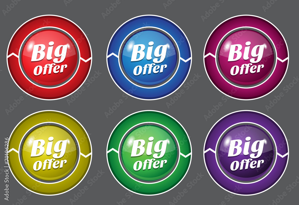 Big Offer Glossy Shiny Circular Vector Button Big Offer Glossy Shiny Circular Vector Button