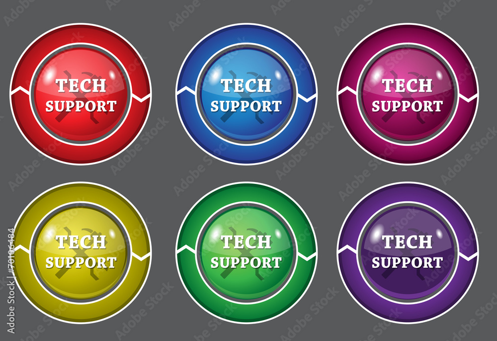 Tech Support Glossy Shiny Circular Vector Button Tech Support Glossy Shiny Circular Vector Button