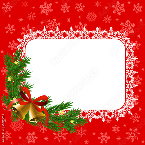 snowflake frame and bells