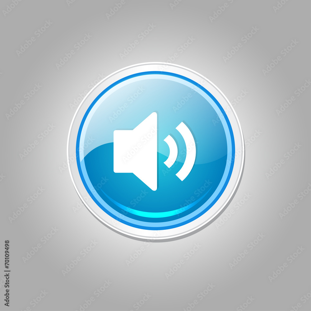 Voulme Circular Blue Vector Web Button Icon Voulme Circular Blue Vector Web Button Icon