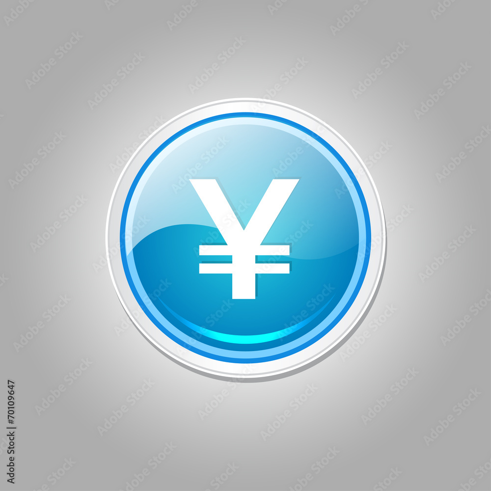 Fototapeta premium Yen Currency Sign Circular Vector Blue Web Icon Button