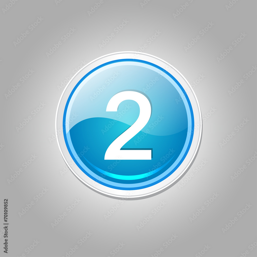 2 Number Circular Vector Blue Web Icon Button 2 Number Circular Vector Blue Web Icon Button