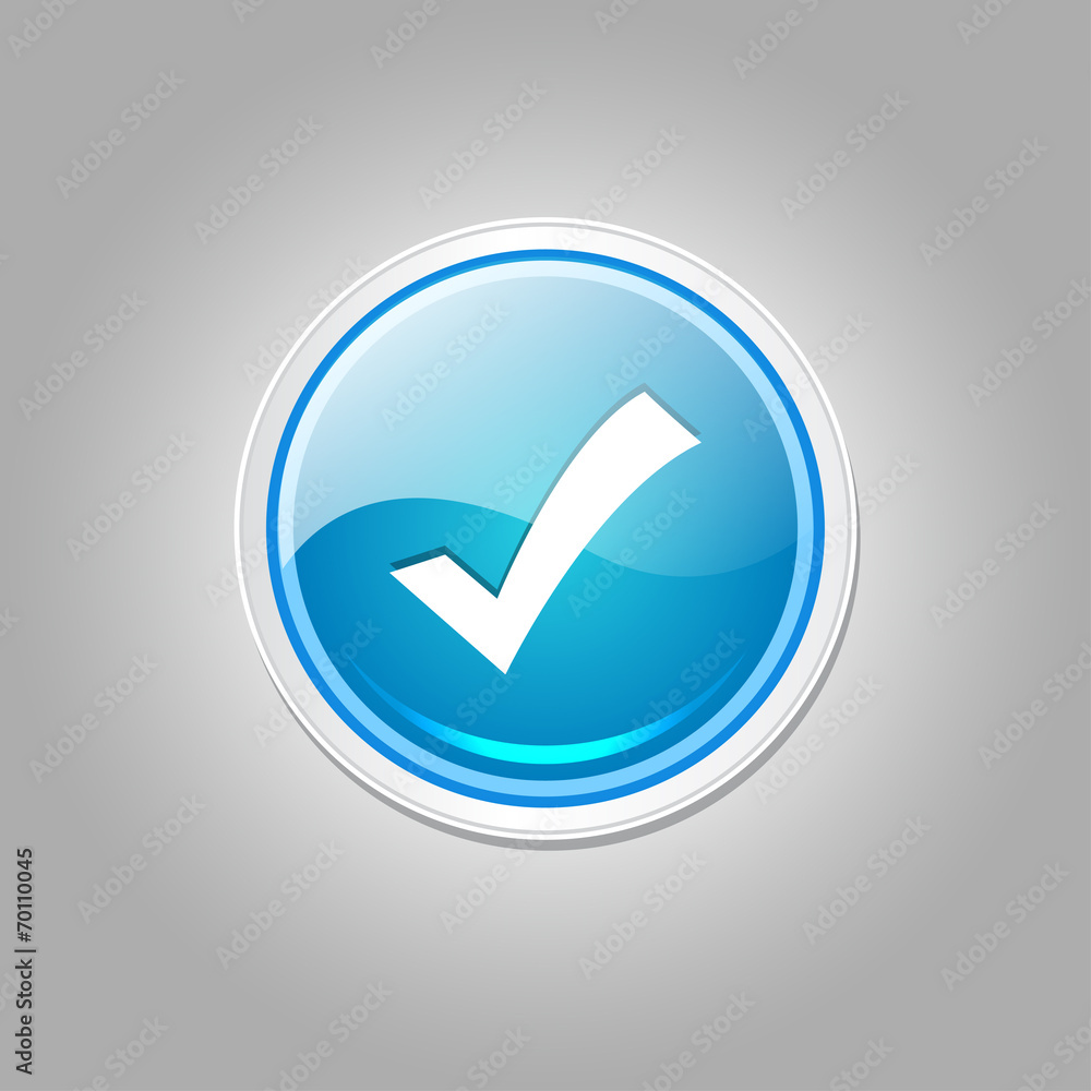 Tick Mark Circular Vector Blue Web Icon Button Tick Mark Circular Vector Blue Web Icon Button